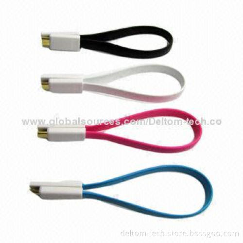 New Short Noodle Flat Magnet Micro USB Charging Data Sync Cables
